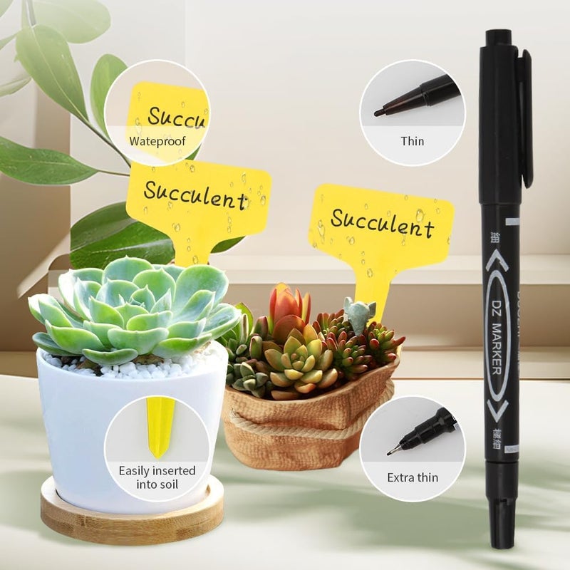 Bluckincle Plant Labels, 200pcs Yellow Tags, Waterproof Outdoor Markers, Plastic Signs for Seedlings, Greenhouse Accessories, Vegetable Garden Supplies - Image 4